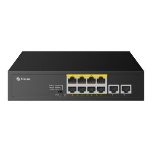 Switch Fast Ethernet de 8 puertos PoE + 2 UPLINK